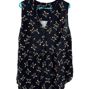 Torrid black cat sleeveless blouse size 1